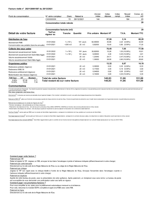 Facture RME 2